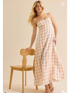 Dana Gingham Maxi Dress Altar'd State Gingham Dress NWT